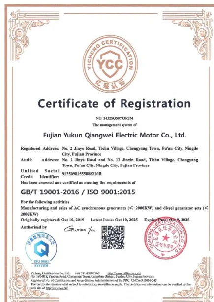 Certificate of registration